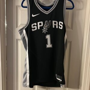 Nike Black and Gray Spurs Jersey